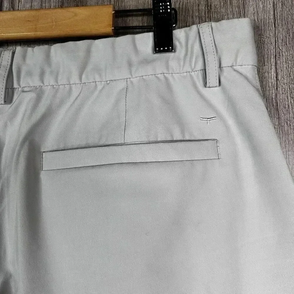 Brady Mens Short Chino Flat Front Gold Pickleball Light Grey Color Size 38